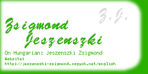 zsigmond jeszenszki business card